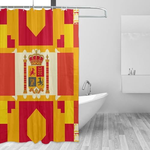 Rideau de douche drapeau espagnol imperméable 183x183cm pour baignoire