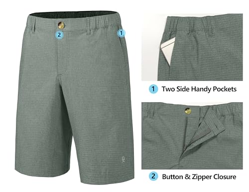 Image of Little Donkey Andy 12 Inch Inseam Golf Shorts for Men Bermuda Quick Dry Elastic Waist Shorts for Hiking Travel Casual