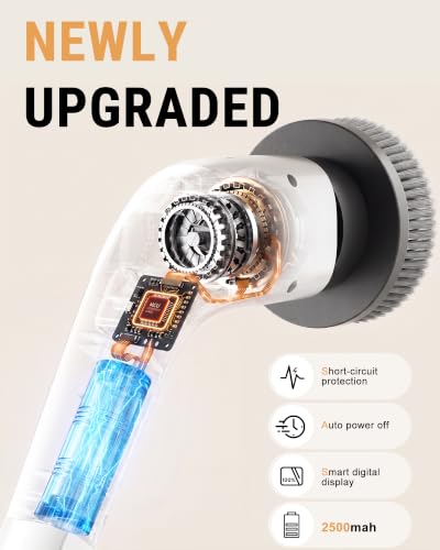 Image of Electric Spin Scrubber, 50 in-lbs High Torque Shower Scrubber & Retractable Long Handle, 10-in-1 Variable Speed Cordless Cleaning Brush for Bathroom, Bathtub, Toilet, Kitchen, Tile Floors & Car