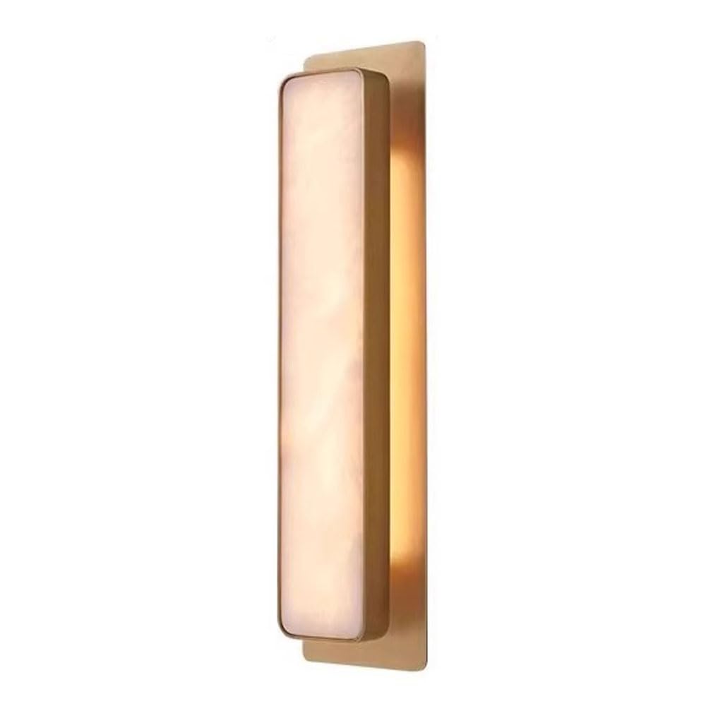 KXKLGWHN Medieval Industrial Style Indoor Wall Light, 20in Rectangular Alabaster Wall Sconce, LED Warm Light Marble Wall Lamp, Bedroom Corridor Dining Room Decorative Lighting Fixtures
