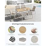 LANOX Gartenmöbel-Set Aluminium Beige