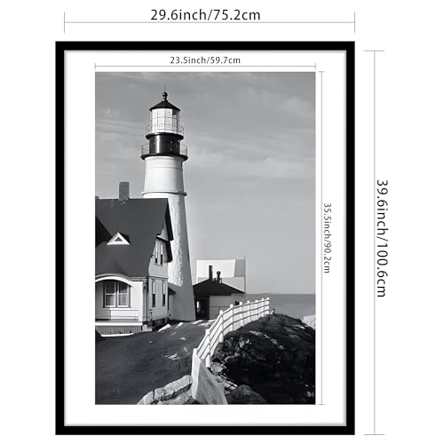 Picrit 30x40 Picture Frame 3 Pack, Black Poster Frame, Display Poster 24 x 36 with Mat or 30 x 40 without Mat for Horizontal or Vertical Wall Mounting