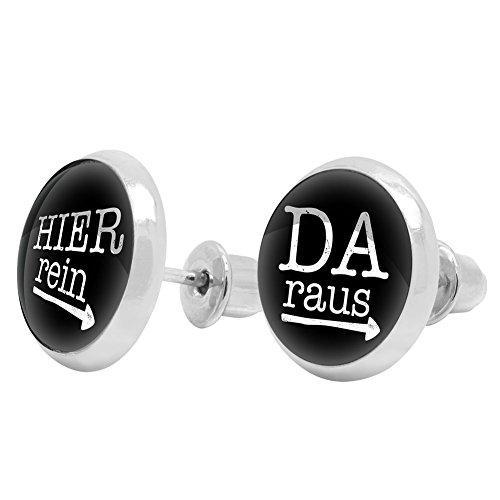 Preisvergleich Produktbild Soul-Cats® 1 Paar coole Ohrstecker 'HIER rein - DA raus'