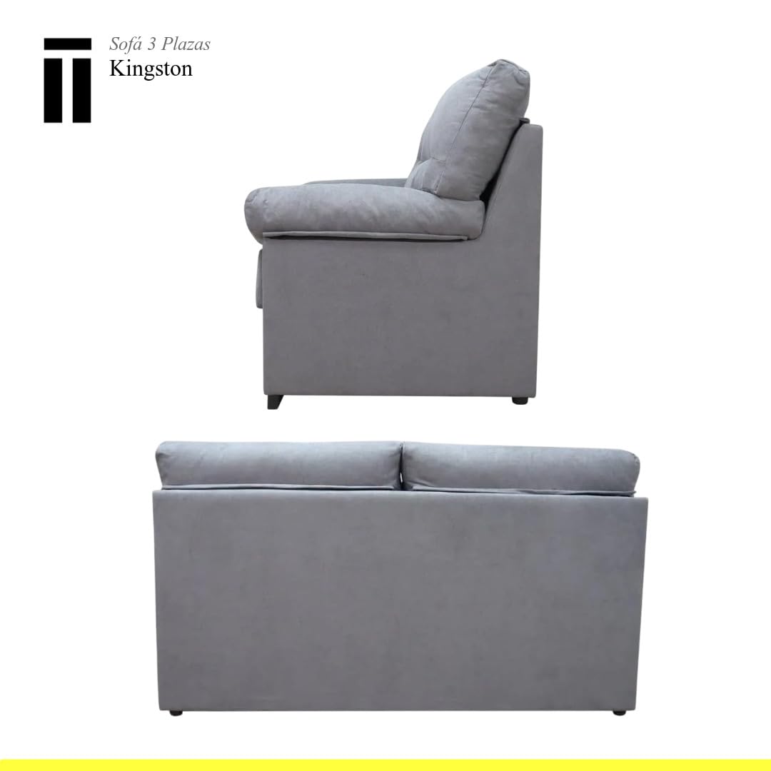 SHIITO | Modelo Kingston - Set con Sofá de 3 Plazas + Sofá de 2 Plazas | Comodidad y Relajación Superior | Color Gris Marengo