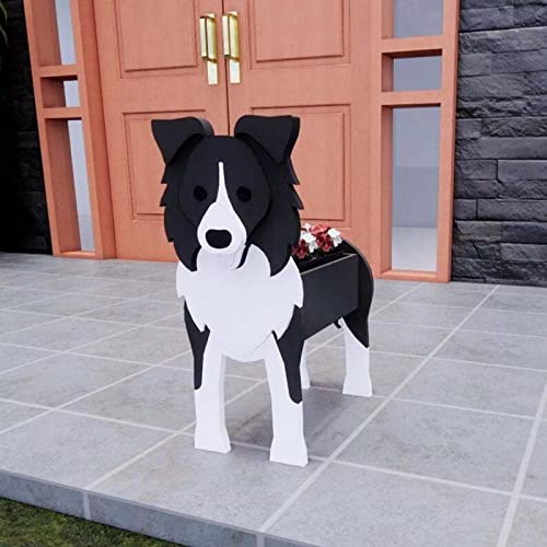 LIBOOI Dog Planter, Animal Flower Planter Pot, Border Collie Gifts Dog Lovers - Image 2