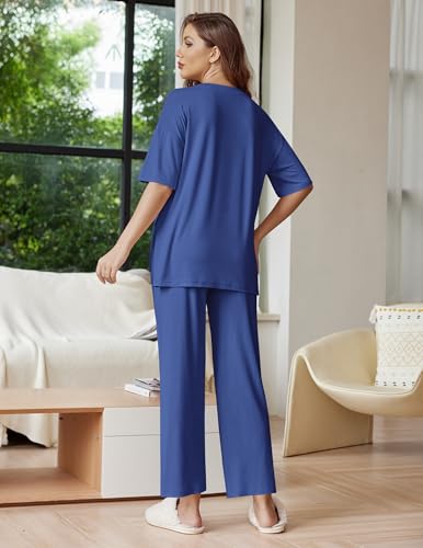 Image of Ekouaer Lounge Sets for Women Soft Comfy Pajama Set 2 Piece Outfits