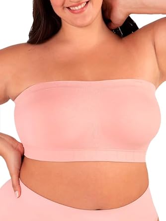 SHAPERMINT Strapless Bra, Wireless Non-Slip Bandeau, Convertible Straps, Molded Strapless Bras for Women S to Large Breasts