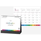 卓上カレンダー 2026年版 ビビッドカラースケジュール SG-9360（HB-202） インデックス付 5か月表示