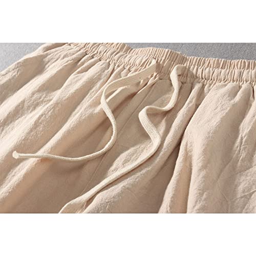 Banana Bucket Mens Causal Loose Lightweight Elastic Waist Linen Cotton Yoga Beach Jogger Pants with Drawstring3