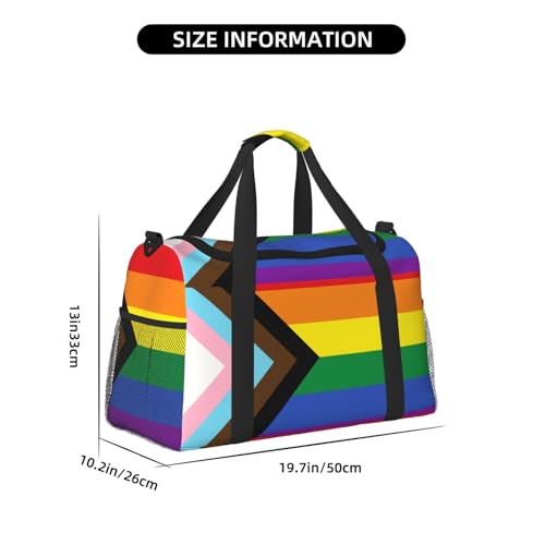 Progress Pride Lgbt Gay Pride Travel Duffle Bag – Large Capacity Hand & Shoulder Bag For Sports, Gym, Fishing & Outdoor Adventures4