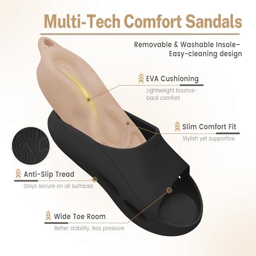 ACIKI Unisex Recovery Sandals with 2 Replaceable Insoles - Arch Support Slippers for Men & Women, Orthopedic Open-Toe Walking Shoes for Plantar Fasciitis, Heel & Back Pain Relief, Sports & Daily Wear2