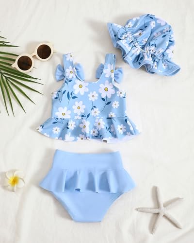 image for Mioglrie Toddler Girl Bathing Suit Baby Girl Swimsuit 18-24 Month Blue