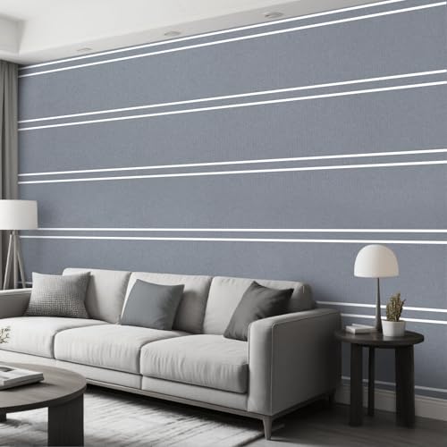 Beswitory Dark Grey Wallpaper Feature Embossed Horizontal Stripe Wallpaper Luxury Nordic Modern Wall Paper Free No Match Pattern for Living Room Bedroom Kitchen TV Background