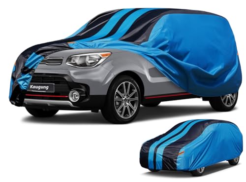 Image of Kaugung Car Cover Waterproof Custom Fit Kia Soul(2009-2025), Full Exterior Cover for Automobiles Lightweight Resistant Outdoor Sun UV Rain Dust Snow Wind Protection.