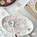 50PCS Pink Flower Stickers, Transparent Aesthetic Stickers for Scrapbook Supplies Cards Making Books Water Bottles Laptops, Romance Flower Decals for Girls