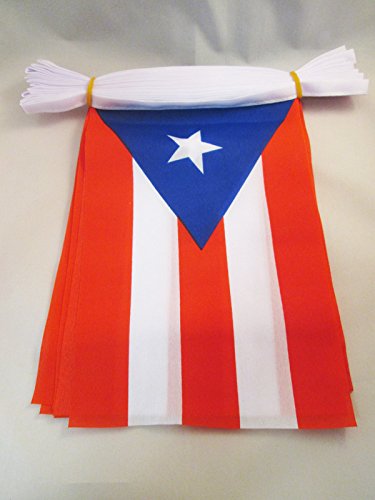AZ FLAG - Puerto Rico Flag Garland - 6 Metres with 20 Puerto Rican Flags 21x14cm - Small Flags 100% Polyester - 60g