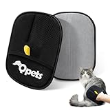 Qpets® Pet Hair Removal Gloves, Static-Enhanced Pet Hair Removal Mitt, Reusable Grooming Mitt Cleaning Glove for Furniture, Carpets, Car Seats & Gentle Massage for Dogs Cats (23.5x18cm)