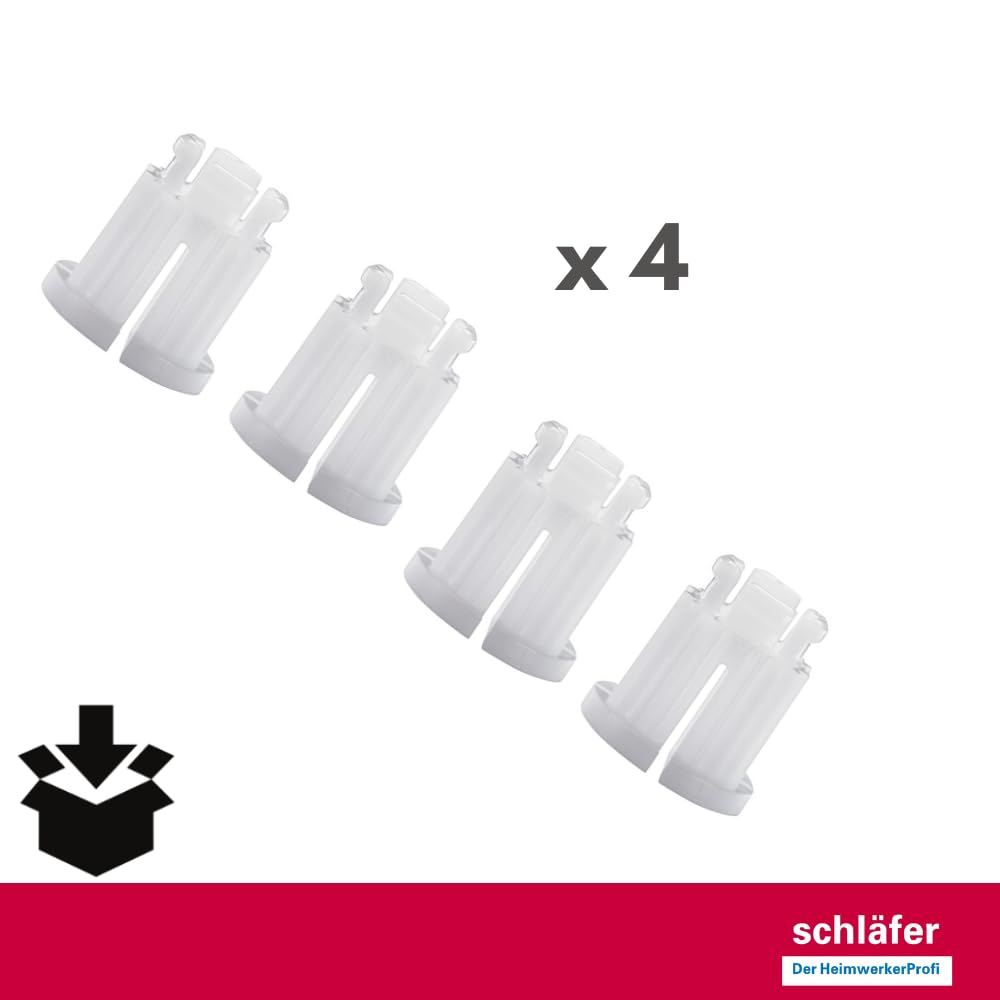 Schläfer 451415 | Inserto a scatto in Plastica brocciato 13/20 per Manopola Rubinetto Set di boccole per Vitone 1/2". Adatto per Rubinetteria del Bagno e della Cucina con due Maniglie. Conf. 4pz.