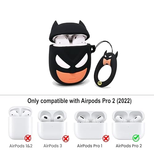 Image of YODI Case Cover for Airpods Pro|Pro 2|Airpods Pro 3|Airpods 4 Pouch, Silicone Cases with Cleaner Kit 360 Drop Protection,Shock-Resistant ((Bat-Man), Airpods Pro /Pro 2)