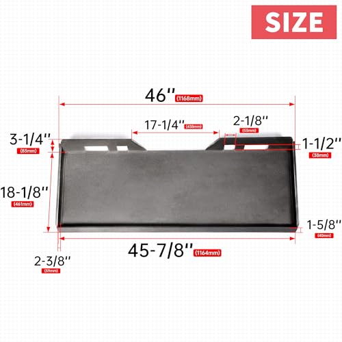 Image of ECOTRIC 5 /16 inch Skid Steer Attachment Plate Compatible with Bobcat & Kubota