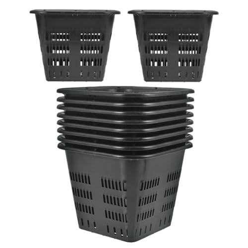 Cesta para hidroponía de ABS negro pack de 10 macetas de rejilla reutilizables para balcón 2