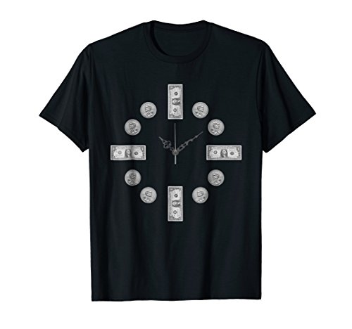 Money Clock T-Shirt Time Is Money Cool Graphic Novelty Tee