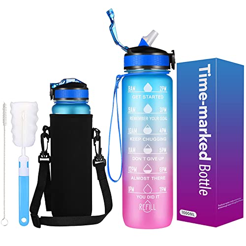 UTOBEST Sport-Trinkflasche, 1000 ml, mit Zeitmarkierungen Cover