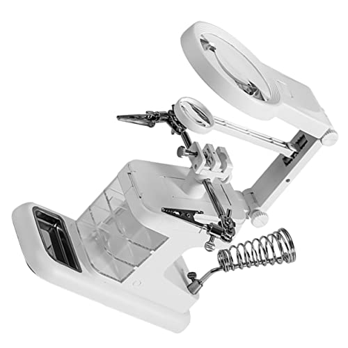 LALAFINA LED Light Magnifier Soldering Station with Alligator Clips Magnification Stable Base for Electronics Work for Hobbyists and DIY Projects