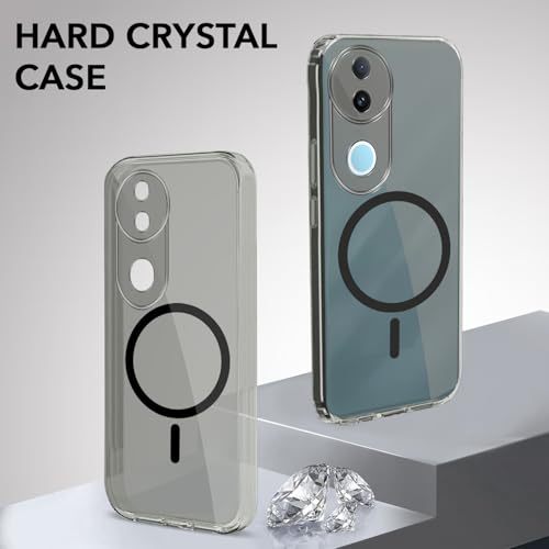 Image of Jkobi Lifetime Anti-Yellow MagSafe Compatible Clear Back Cover Case for Vivo iQOO Z10R (Sleek Hard Crystal | Shockproof and Camera Protection)