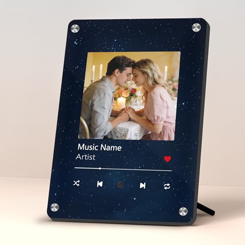 SosnSusn Placa Personalizada de Spotify con Foto, Placa Musical Decorativa que Reproduce Música, Regalo de San Valentín para Novia, Novio, Pareja o Esposa (estilo4)
