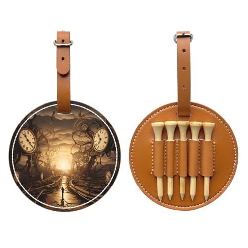 time Clock Brown Golf tee Storage Bag - Durable and wear-Resistant Golf Accessories