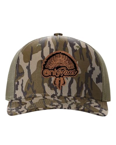 Only Fans Turkey Hunting Sport Collection Laser Engraved Leather Patch Richardson 112 Snapback Trucker Cap Bottomland