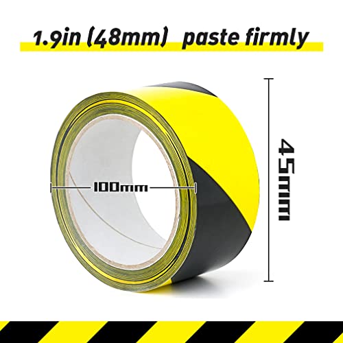 Maveek 2 Rolls Caution Tape, 2\"x22 Concrete & Cranes Party Decorations Under Construction Tape, Crime Scene Flagging Warning Quarantine Grip Floor Tape Yellow Hazard Tape Duct Tape Color and Patterns
