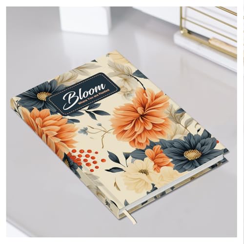 Image of Hard Bound Notebook for Girls & Women | A5 Ruled Journal | 192 Pages | 80 GSM Premium Paper | Designer Laminated Cover | Ribbon Bookmark | Notebook for School, College, Office, Journaling & Note Taking (DM4020)