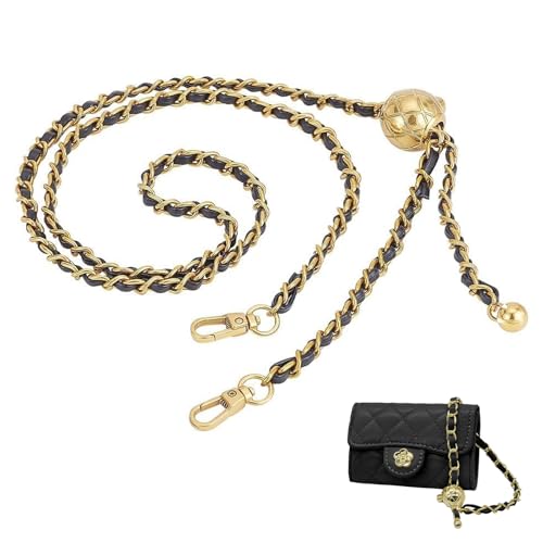JOZMMZEOOA 120CM Correa Bolso Bandolera,Metálicas Cadenas para Bolsos Longitud Ajustable 50-120CM Correa para Bolso Exquisito Correas para Bolso Cadenas (Oro)