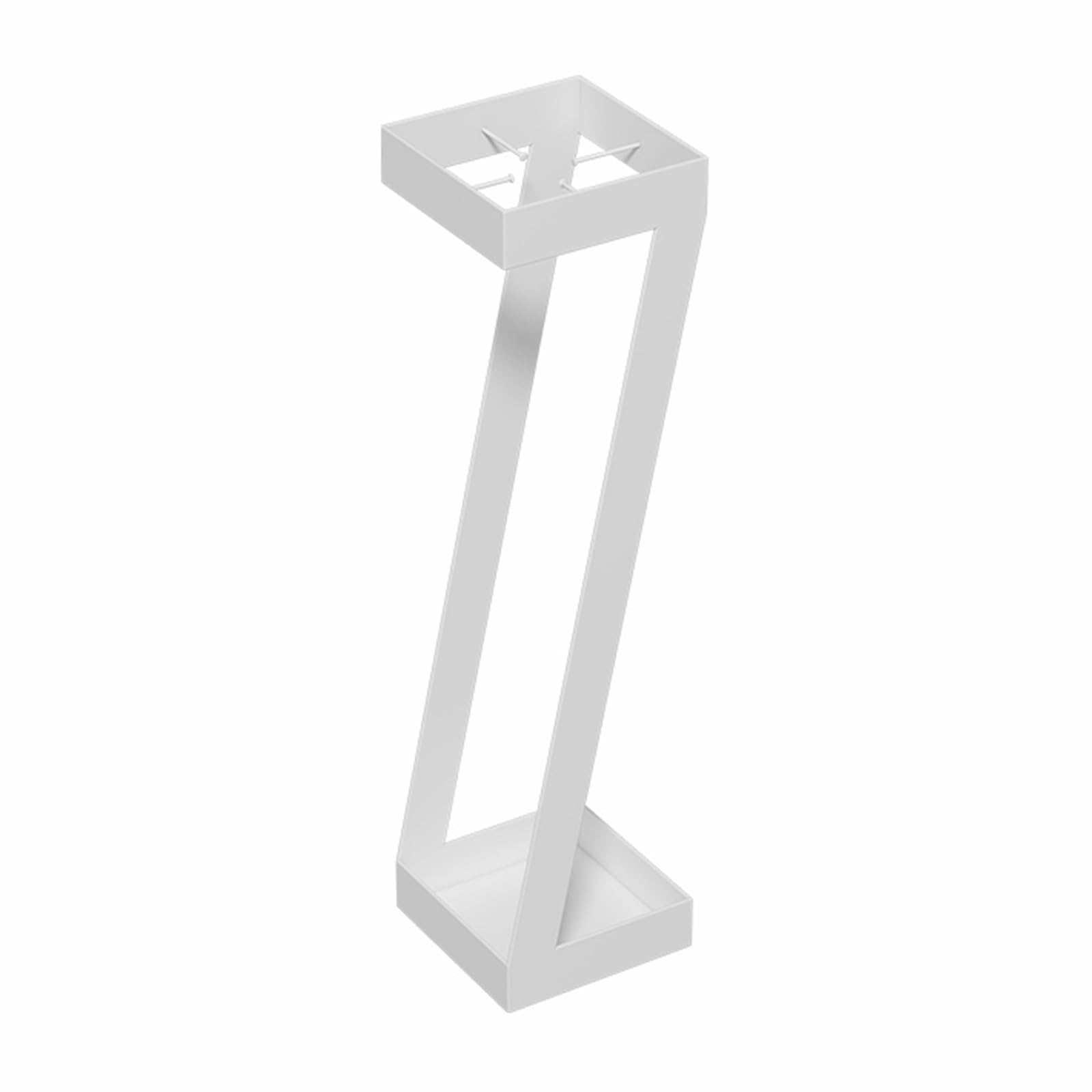 Metalowy stojak na parasol z tacą ociekową, wewnętrzny uchwyt na parasol do biura, tarasów i szkół, stylowy biały design (średni rozmiar) ustawienia