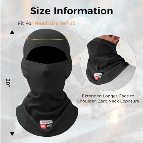 Image of Fullsheild FR Face Mask Summer Mesh Welding Balaclava Lightweight FR Mask | FR Face Mask for Men Mesh FR Balaclava Arc Rated NFPA2112 CAT2 Helmet Liner Face Cove Flame Resistant Welding Hood One Size