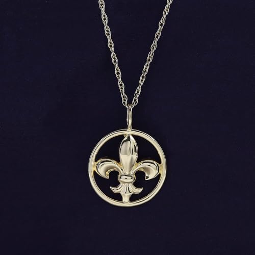 AFFY Fleur-de-lis Pendant Necklace – 14K Gold Over Sterling Silver, Dainty Jewelry Gift for Women, 18" Chain Included2