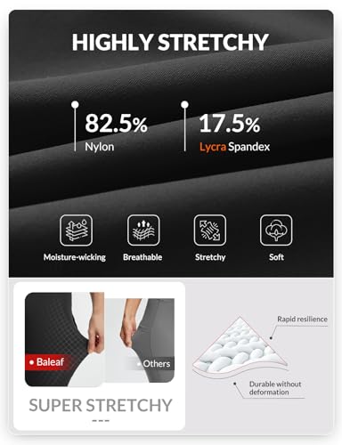 baleaf Women's Leggings with 6 Pockets 25'' High Waisted Workout Yoga Tummy Control 7/8 Ankle Pants4