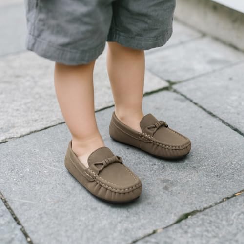 Image of Miamooi Toddler Boys Girls Wedding Dress Shoes Little Kid Slip On Loafers School Uniform Moccasins Walking Shoe