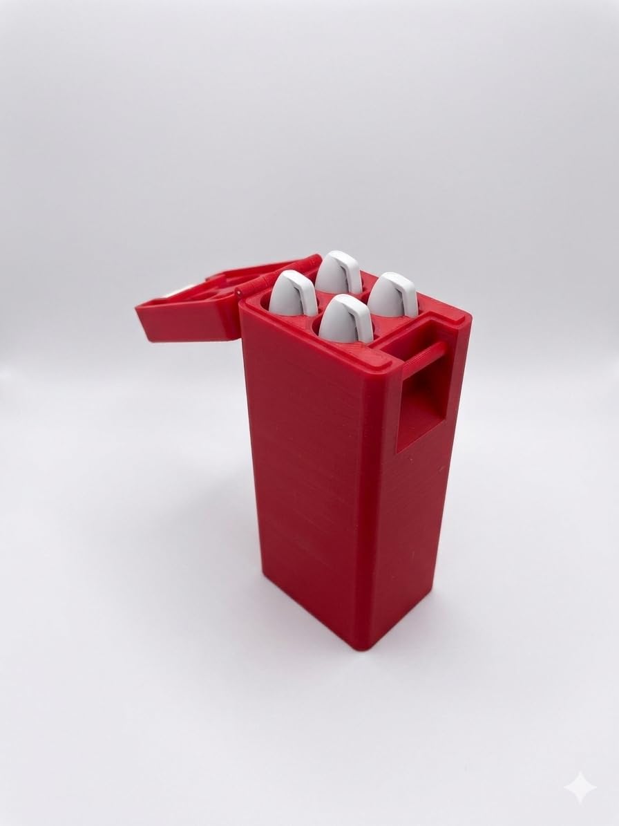 4 x Monjaro Pen Case Compatible with Mounjaro® Weight Loss GLP-1 Pens – Hard Plastic Storage Box for Travel, Fridge or Home – Holds 4 x Pens - Red