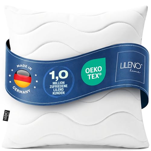 LILENO HOME Allergiker Kopfkissen 80x80 (1er Set) 95C waschbar Oeko-Tex & Made in DE Kissen 80x80 anpassbar für himmlischen Schlaf Haut schmeichelndes & geruchsfreies Pillow