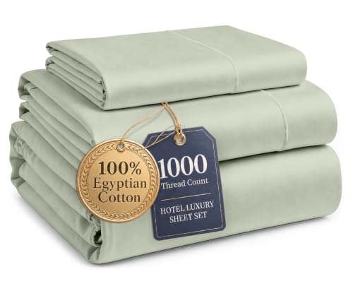 Image of LANE LINEN Extra Long Twin Sheets for Dorm Room Sateen Weave - Mineral | Twin Size Sheet Set - 3-Piece Set, 15 inch Deep-Pocket Snug Fit, 1000 Thread Count, Cozy For Cabins And Camp, Cozy Feel