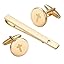 Gold Cross Tie Clip Cufflinks