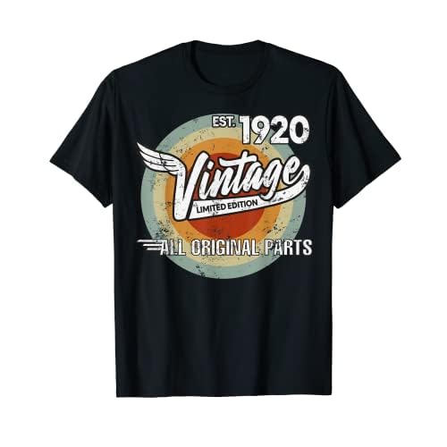 1920 Vintage Born Made in 1920 Regalos de cumpleaños para hombres Camiseta