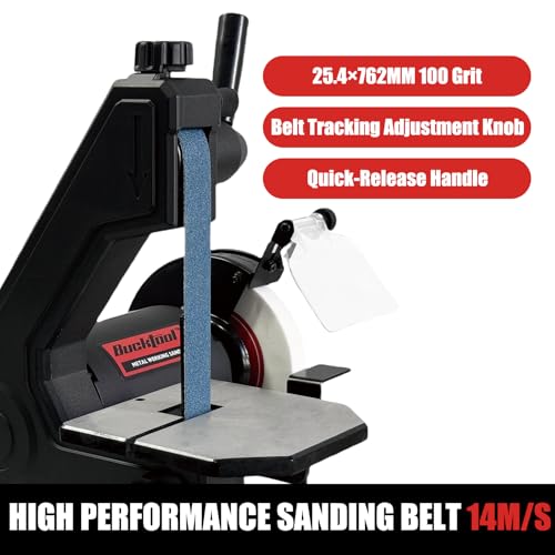 Image of BUCKTOOL 370W Belt Sander and Bench Grinder Combo 25.4x762mm Belt 150mm Grinder 2980RPM for Woodworking Metalworking BG1600