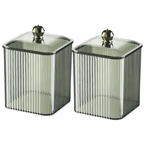 Veki Boîte à Coton Tige avec Couvercle, Boîte Rangement Cotons pour Salle de Bain, Chambre à Coucher, Organiseur de Maquillage pour Boules de Coton,...