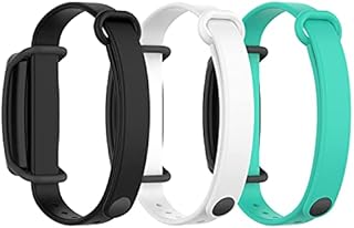 AGGDSH(3 Pack) Silicone Band for Bond Touch Bracelet ，band bands，compatible bond touch replacement bands (black+White+Teal)