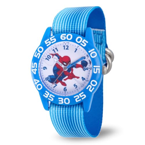 Reloj Marvel WMA000172 analógico de cuarzo con correa negra y esfera de superhéroes