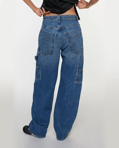 Kedera Mid Rise Barrel Baggy Carpenter Jeans for Women Wide Leg Denim Pants Baggy Boyfriend Cargo Jeans2